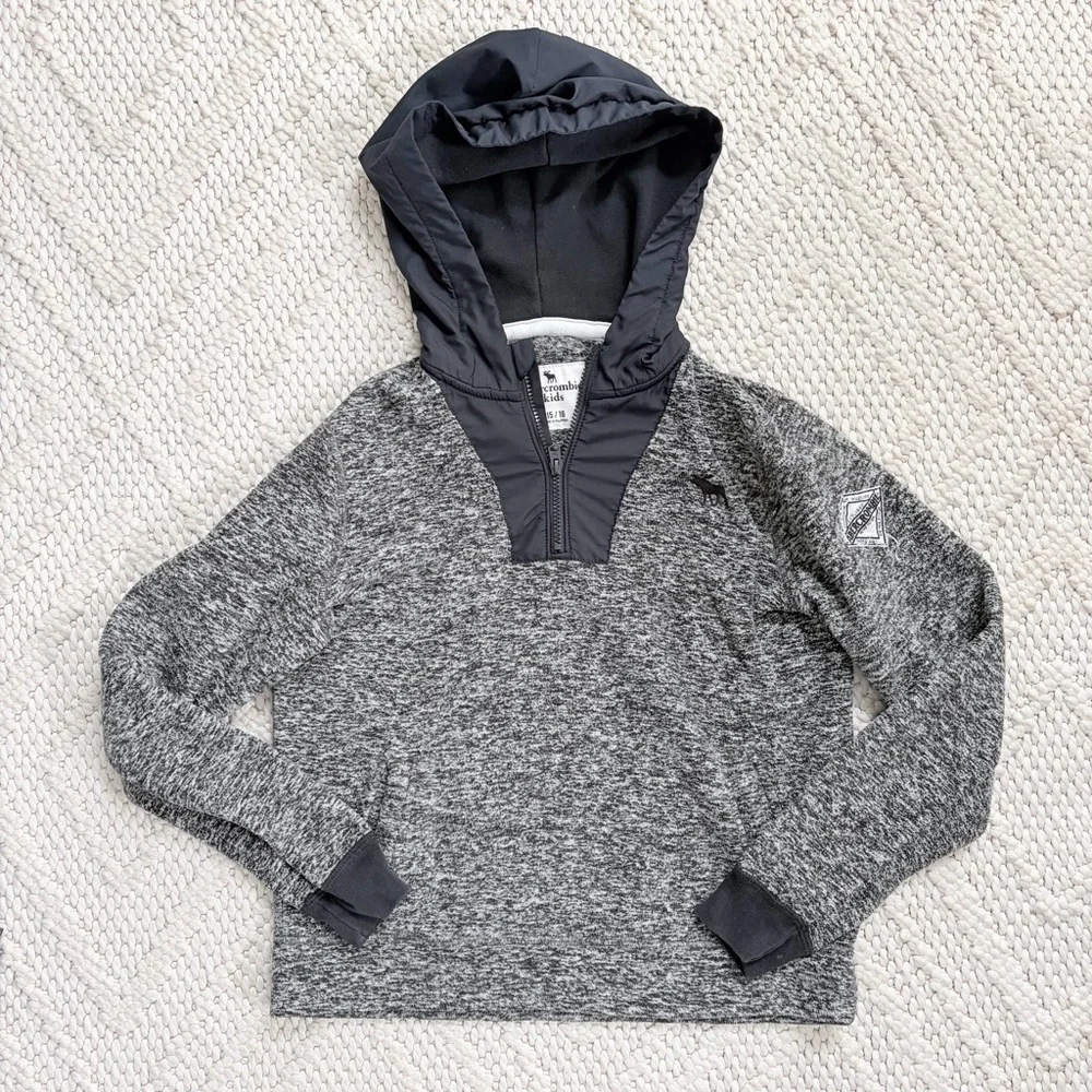 Abercrombie Kids Gray Fleece Pullover Hoodie Jacket Boys 15-16